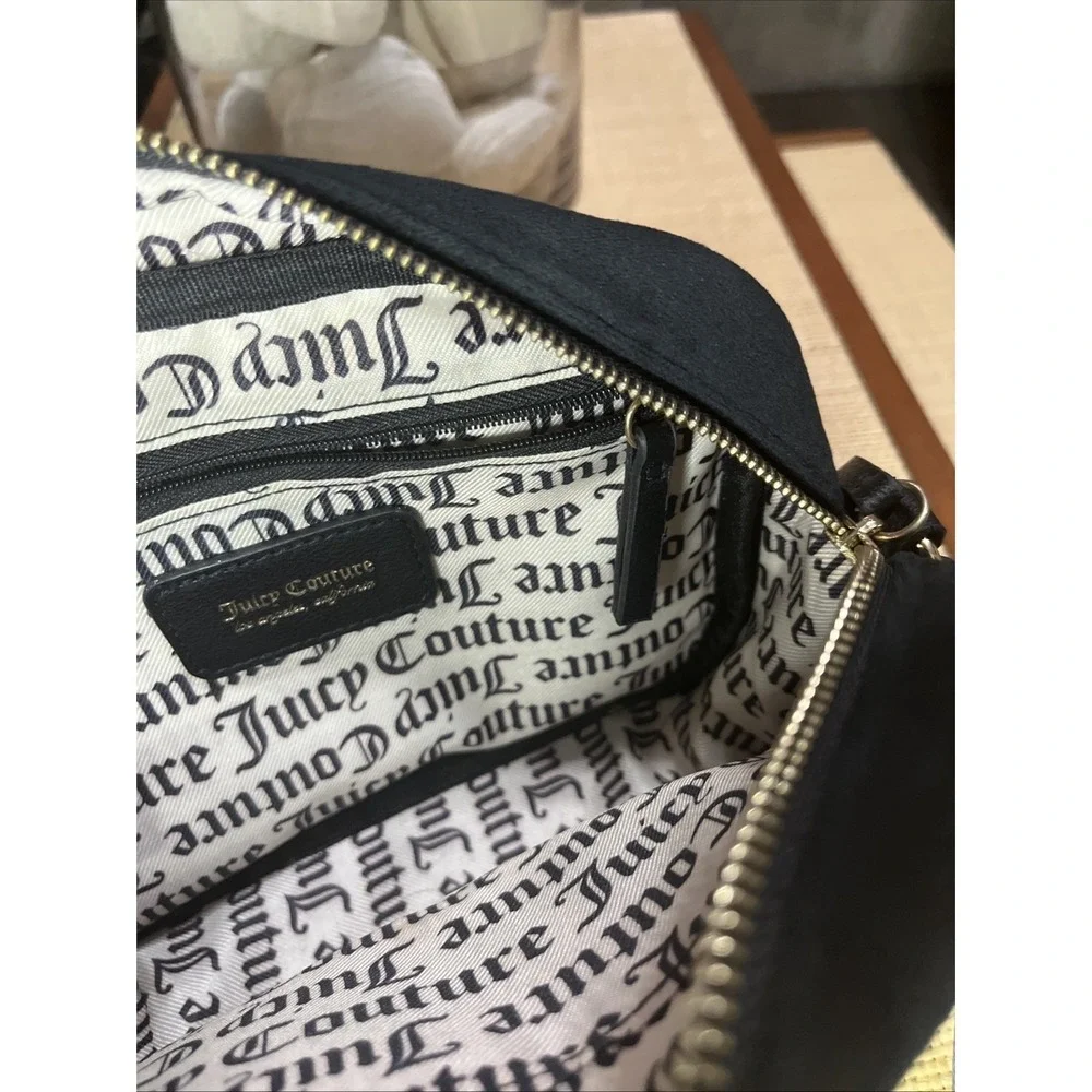 Juicy Couture Obsession Crossbody Camera Bag‎ Black Velour NWOT